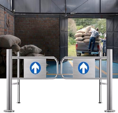 Industrial Warehouse Entrance Swing Gate Metal, Automatic Closing Safety Barrier Gate for Import Export, Loading Dock Construction Site 1-Way Door(140x100cm(55x39in))