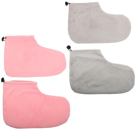 Copripiedi per Terapia Cera, 2 Paia in Cotone Peluche per Piedi | Uso a Casa e Bagno di Paraffina, Vestibilità Aderente, Copertura per Trattamento Caldo, per Amici