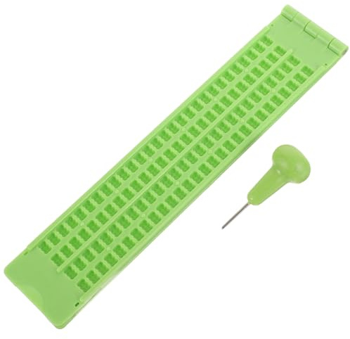 VERDANVERSE Piastra di Scrittura Braille Struttura Semplice e Leggera in Plastica per Non Vedenti per Apprendimento e Scrittura Tattile 4 Linee e 28 Celle
