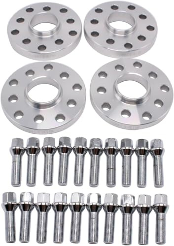 TAKPART 4PCS Wheel Spacer 15 & 20mm 5x112/5X100 Hubcentric Wheel Spacers Centre Bore 57.1mm with 20 x Lug Bolts M14 x 1.5 Compatible for Most VW