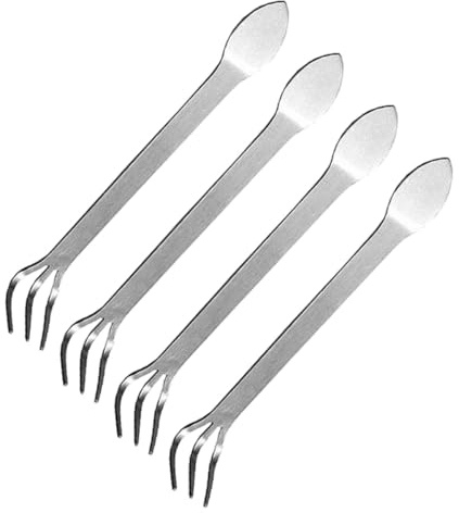 VANZACK Mini Rastrello in Acciaio Inox 4 Pezzi per Giardinaggio, Attrezzo Manuale per Diserbo e Coltivazione Bonsai, per Orto e Giardino