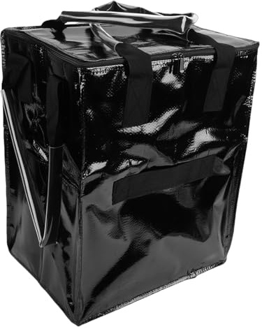 BAFOVY Grocery Bag On Wheels, Collapsible Shopping Tote with 4 Sturdy 360 Rotating Wheels, Foldable Design for Laundry Camping Moving (Black)