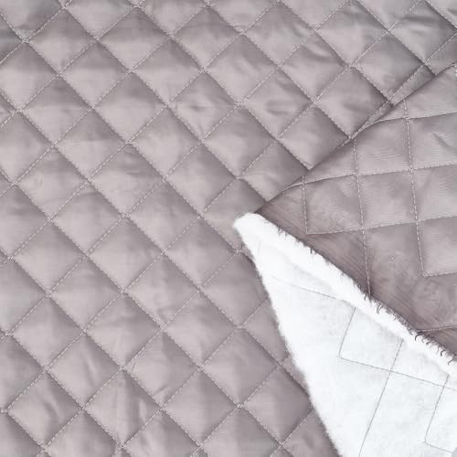 MAYJOYDIY 2m Diamant Steppstoff 1.5~1.6m Polyester Steppstoff Wattierstoff Vliesmaterial für Nähen Kleidung Arbeitskleidung Weste Kissen Polster Hundebett Grau