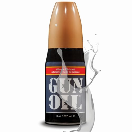 Gun Oil Silicone Based Lubricant 8 Ounce Personal Long-Lasting Sex Lube Condom & Latex-Safe Hypoallergenic Unscented No Residue Non Sticky Intimate Lubrication Works Underwater Couples, Men and Women