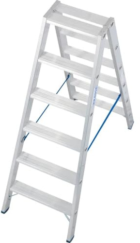 Stufen-DoppelLeiter, (Alu), Arbeitshöhe 3,2 m,Leiternhöhe 1,45 m, Stufenanzahl 2x6, Gewicht 7,8 kg