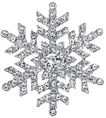 EVER FAITH® österreichischen Kristall Schneeflocke Blume elegant Braut Brosche Klar Silber-Ton A11453-1