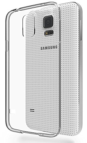Cover in Gel in Silicone, Trasparente, per Samsung Galaxy S5, Ultra Sottile - Spessore: 0,33 mm, ad Alta Resistenza e flessibilità