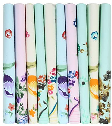 Caruso Italy Women's Floral 100% Pure Cotton Multicolor Handkerchief - Pack of 10 hanky rumal