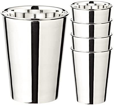 EDZARD 4er Set Silberbecher Trinkbecher Becher Mido, edel versilbert, Höhe 10 cm