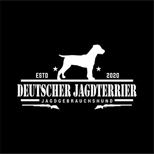siviwonder Deutscher Jagdterrier Aufkleber Auto Hund Jäger Jagd Pointer Sticker Jagdgebrauchshund Farbe Weiß, Größe 20cm
