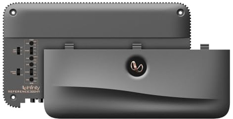 Infinity Reference 3004A Amplificateur Auto Classe AB 4 Canaux, 4x75W RMS à 4 Ohm, 4x100W RMS à 2 Ohm, 2x200W RMS Ponté, Filtre Variable 32-320Hz, Réponse 10Hz-40kHz, Rapport Signal/Bruit >80dB, 9-16V
