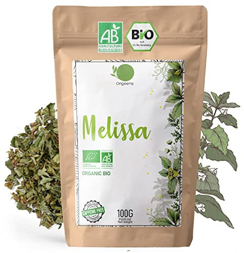 ORIGEENS ORGANIC LEMON BALM TEA BIO 100gr | Herbal tea for Digestion and Relaxation | Organic Melissa leaves - Lemon Balm tea loose