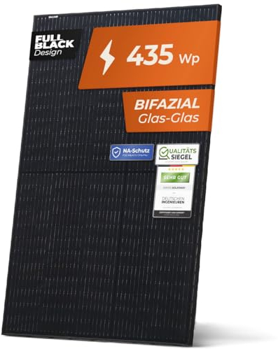 Solarway Solarpanel 440W JA-Solar Full Black Bifazial Glas/Glas PV Panel mit positiver Leistungstoleranz von 0-5 Watt, Modell JAM54D41-440W n-type, geeignet für Balkonkraftwerk (2er)