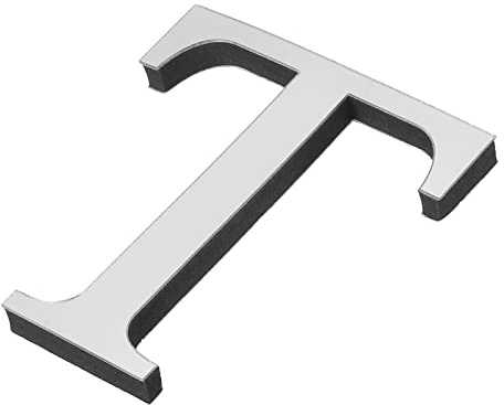 PATIKIL 3D Acryl Buchstaben Spiegel Wandaufkleber Silberton | Schrift T Selbstklebend Hause Deko Schrift Schild Kunst Aufkleber Abziehbild, Für DIY Hause Dekoration