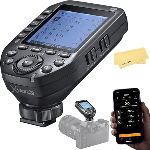GODOX XProII-S TTL Wireless Flash Trigger for Sony Cameras,2.4G 1/8000s HSS | Built-in Bluetooth for Smartphone APP Control,TTL Convert-Manual TCM Function,Quick Release Lock Hotshoe,Large LCD Screen