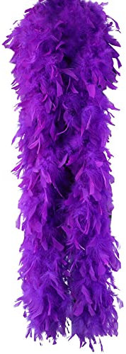BYNYXI 2 Meter Flauschige Marabu Boa, 90g Natürliche Federboa Truthahnfedern DIY Basteln Federschal Girlande Federstola schwarz weiß Bunte Federboa für Tanzen Hochzeit Basteln Party Kostüm Dekoration