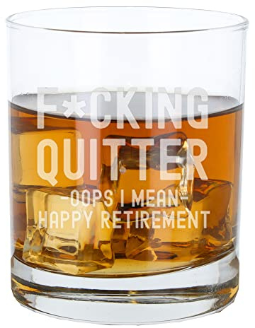 Vaso de whisky de jubilación grabado, regalo divertido de jubilación, regalo de compañero de trabajo, divertido regalo de jubilación, vaso de whisky grabado