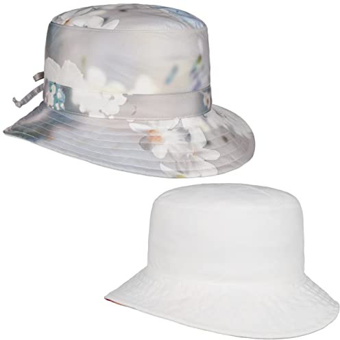 Mayser Allie Colour Anti-Rain Wendehut Sonnenhut Regenhut Fischerhut Stoffhut Damen - Made in The EU Sommer Frühling-Sommer - L (59-60 cm) grau