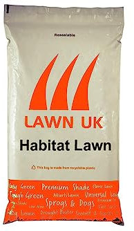 Habitat Grass Seed Lawn UK - 1KG - Sustainable Lawn Seed for Pollinators and Insects - 20sqm Coverage - Eco-Friendly & Low Maintenance Lawn Choice - Low Sow Rate