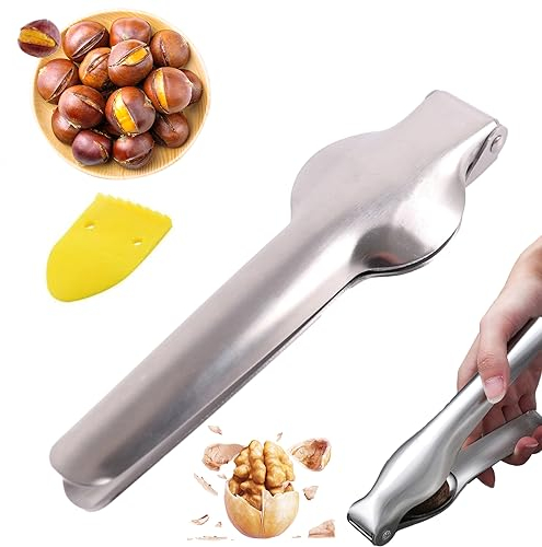 ZZRSYJ Clip Inossidabile Taglia Castagne, Pinza Schiaccia Castagne, Multifunzione, Apricastagne, Utensili Cucina, Strumento Quotidiano