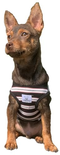 YQYS Pet Dog Shirts, Striped Puppy Shirt, Cotton Vest for Small Dogs and Cats, Tank Top for Puppy Boys and Girls, Teacup Dog Apparel for Chihuahua Yorkie Pomeranian Poodle Black White Medium