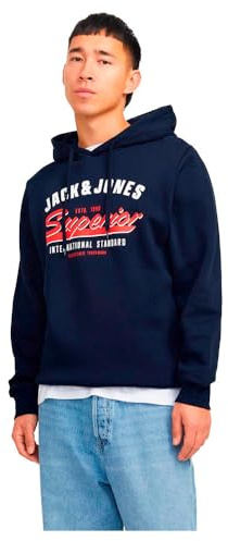 Jack & Jones JJELOGO Sudadera con Capucha 2 Col 24/25 Noos, Sky Captain, XXL