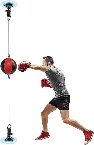 Double End Speed Ball, Boxing Speed Ball, Doorway/Door Frame Speed Boxing Ball, Hanging Swivel Punching Bag Wubble Ball, for Teens & Adults, Stress Relief Toys Set