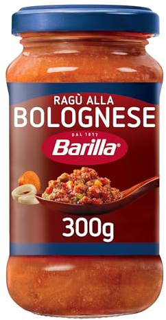 Barilla Sugo Ragù alla Bolognese, Sugo Pronto, Confezione da, 300g | con Pomodoro Italiano e Carne Selezionata, Senza Glutine