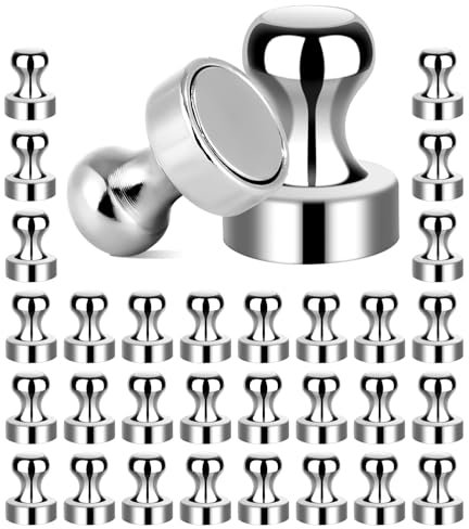 TIDEVAN 32 Stück Neodym Magnete Extra Stark,12X16mm Mini Magnete für Magnettafel,Starke Magnete,Neodym Magnet für Magnettafel,Whiteboard Magnete Klein für Pinnwand,Büro,Schule,Kühlschrank,Stecktafel
