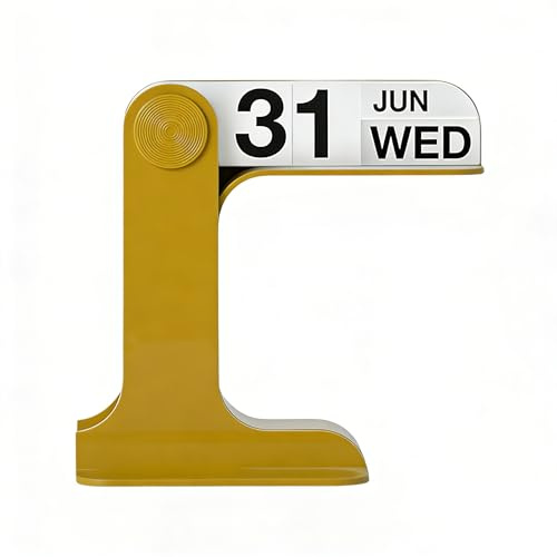 Beleda Flip Perpetual Calendar, Desk Calendar 2025-2026 for Daily Office Home Decor Desktop Ornament Desk Accessories Home Office Decor Monthly Weekly Daily Desktop Perpetual Calendar (Yellow)