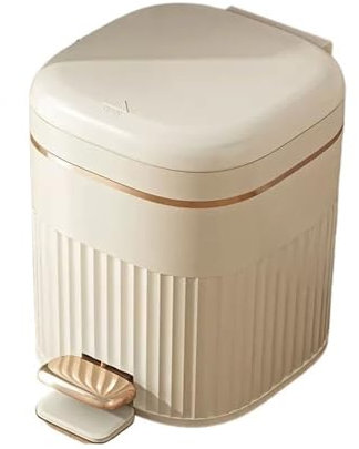 Pattumiera Da Cucina Pattumiera di grande capacità for la casa, soggiorno, bagno, cucina, cestino for la carta a pedale con coperchio Cestino per Rifiuti(Bianco,Grande)