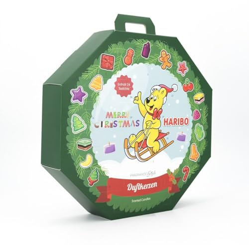 Haribo™ Advent calendar tea lights, scented candles, 24 tea lights, Duroplast & glass, festive ambiance, colourful