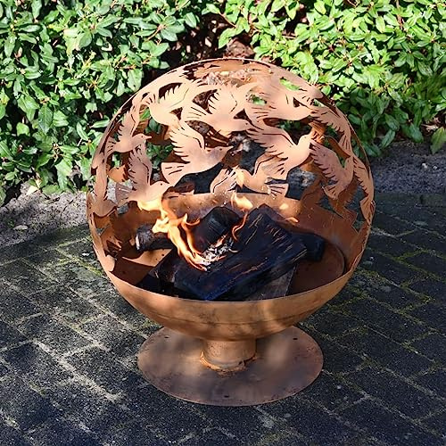 FireplacesEsschert Brasero Design oiseaux découpés au laser Rouille Maison et jardin