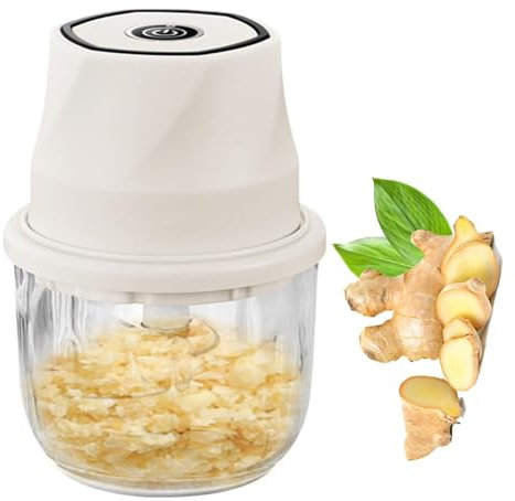 Chopper eléctrico de ajo - - picadora de alimentos recargable, helicóptero de verduras inalámbrico | Picadora portátil de ajo, cuchillas de acero inoxidable de alta velocidad pequeño robot culo