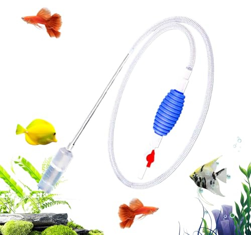 Jubilofex Schmutzsauger für Aquarien | transparenter Siphon mit Wasserwechsel | zur Pflege von Amphibien und kleinen Haustieren wie Guppy Turtles und