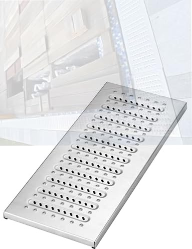 3 pezzi di griglia di drenaggio in acciaio inox, griglie di drenaggio in metallo for esterni, griglie di drenaggio for trincee for cortile, recinzione, marciapiede, fognatura, giardino, doccia(40cm/15
