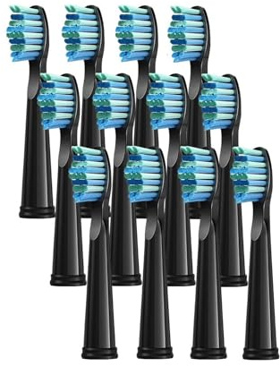 3/4/8/12/16 Stück Ersatzbürstenköpfe, Kompatibel Mit Seago Fairywill Elektrische Zahnbürstenköpfe Borstenbürste Nachfüllpackung Zahnreinigung(12 Pcs black)