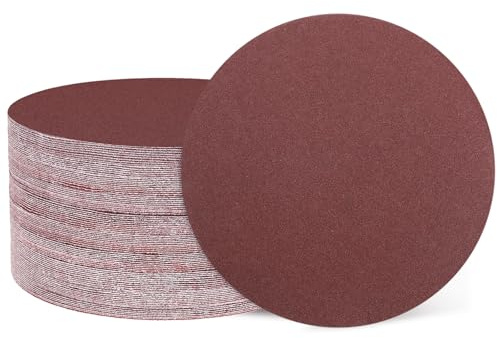 QUARKZMAN 50 Pcs 180mm 7 Pouce Disques de Ponçage 150 Grit Papier Abrasif crochet Pads pour Orbital Random pour Woodworking Automotive Metal