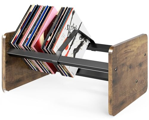 5Rcom Record Player Stand with Vinyl Storage Shelf, Wooden Record Display,Vinyl Record Storage Holder Rack for Living Room, Bedroom