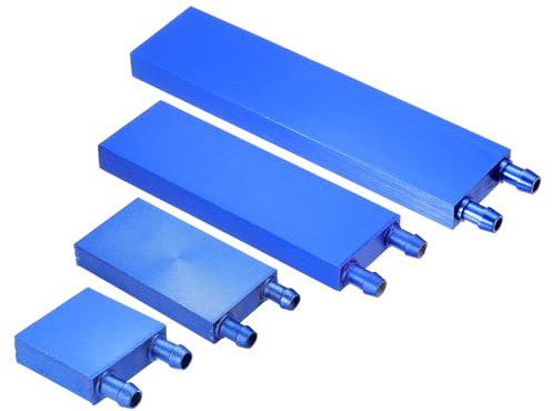 PATIKIL Vattenkylblock i aluminium, 40 x 40/80/120/160 x 12 mm, 1 set vattenkyld kylfläns för halvledarradiator, blå