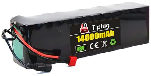 48V 14Ah Batteries de Vélo Électrique Batterie Lithium-ION pour Vélo Électrique 13S2P Batterie au Lithium pour Scooter Électrique pour Moteur 100W 350W 500W 750W avec Charger T Plug,48V 14Ah