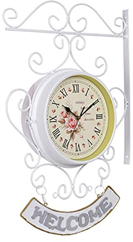 AYCDL Orologio da Parete retrò in Metallo da 8 Pollici per Esterni, Impermeabile, Decorativo, per Interni, per Il Giardino, Silenzioso, Bellissimo Orologio da Parete.