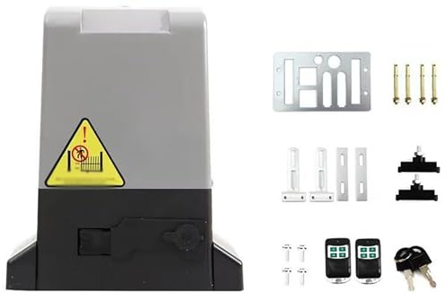 Automatic Sliding Gate Opener with 2 Remote Controls, Motor para Portones Electricos Kit, for Residential and Commercial Gates(1200W)