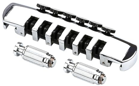 BAZEITFLOW 6-Saiter Gitarrenbrücke Sattel Verstellbar Schwarz für Klassische und Elektrische Gitarren Einfach zu Montieren Ersatzteil Gitarrenzubehör für Verbesserten Klang und Tonqualität