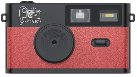 SNPSHT Screen-Free Digital Camera – Simple Point & Shoot Camera, No Screen, Easy to Use Camera, Replace Disposable with Reusable (Red)