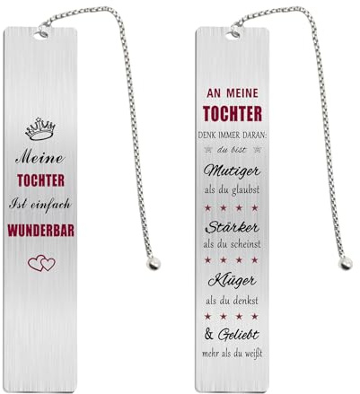 Geschenk für Tochter, Inspirierendes Geburtstag Lesezeichen von Mama Papa