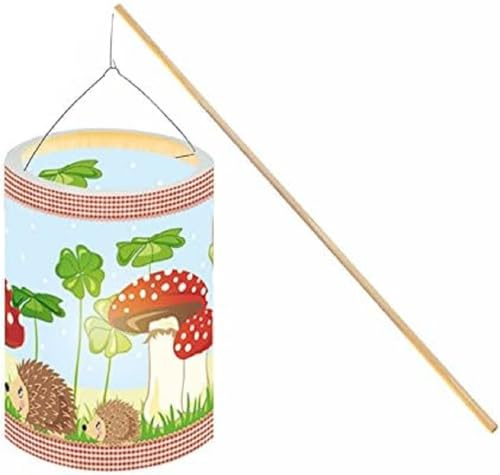 Ursus 6870000 - Kit de bricolage - Lanternes champignons porte-bonheur - Environ 20 x 15,3 cm - En papier transparent - Kit pour créer des lanternes faites maison - Idéal pour les lanternes
