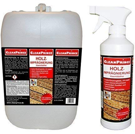 CleanPrince 2,5 Liter Holzimprägnierung | lösemittelfrei farblos geruchlos UV-stabil stark wasserabweisend Schutz aller Naturhölzer
