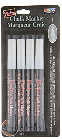 Bistro Chalk Marker Fine Point Set 4/Pkg - White