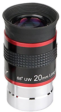 Svbony Okular Teleskop1,25”, 20mm Weitwinkel Teleskop Okular 68° FMC Beschichtung Astronomie Zubehör, Kontrastreichere Bilder, für Mondoberflächenplaneten Hellen Nebel